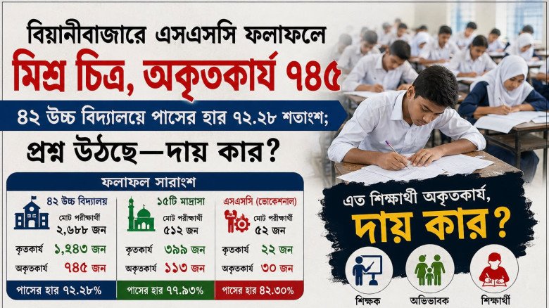 বিয়ানীবাজারে ৪২ উচ্চ বিদ্যালয়ে পাসের হার