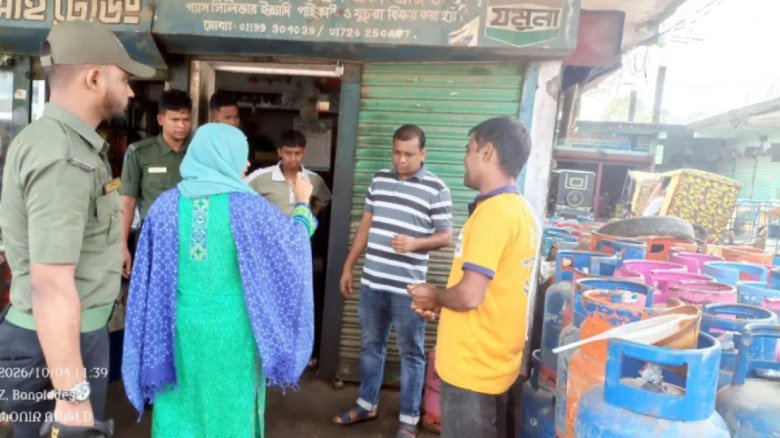 সিলেটে অতিরিক্ত দামে সিলিন্ডার বিক্রি, চ
