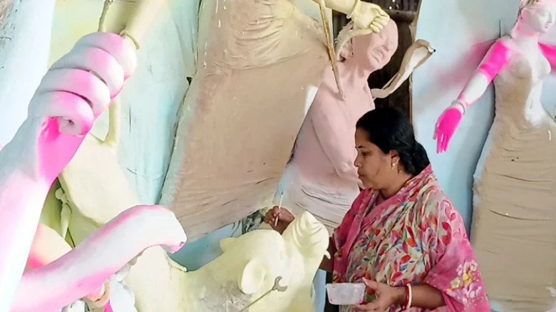 সুনামগঞ্জে ৪৪৪টি পুজা মন্ডপে চলছে দূর্গা