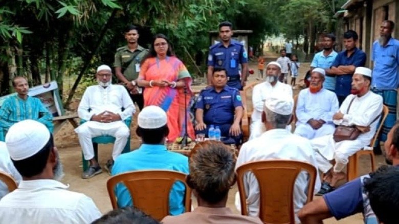 জৈন্তাপুরে রাংপানি নদীর পাড় কেটে বালু উত্তোলন বন্ধে জনসচেতনতামূলক সভা