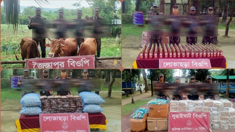 সিলেটে ১৯ বিজিবির অভিযান: ১৪ লাখ টাকার অ