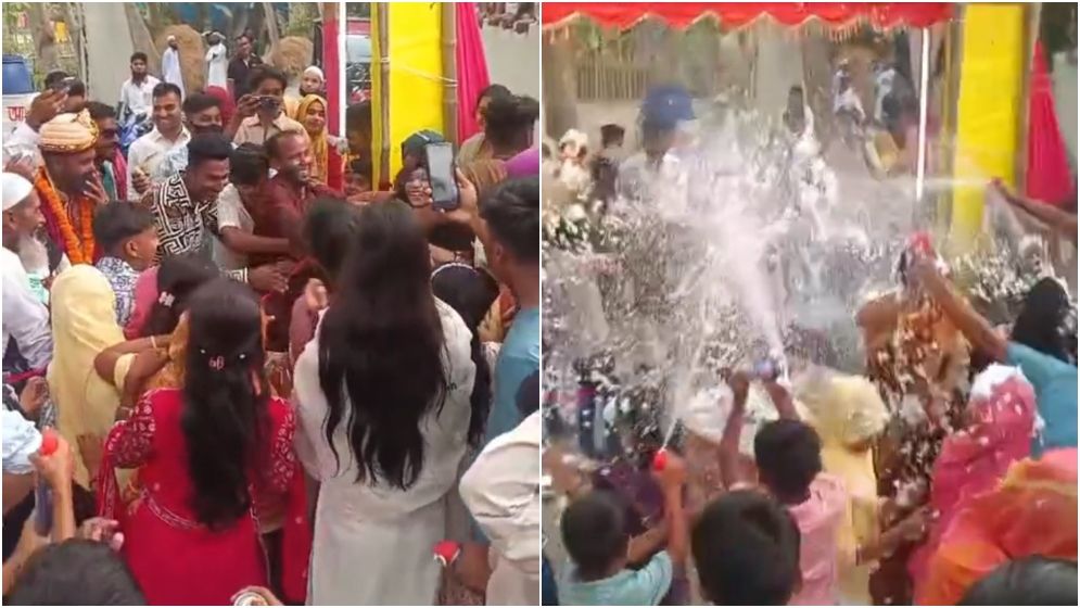 বিয়ের গেটে পার্টি স্প্রে দেওয়া নিয়ে সংঘর্ষ, থানায়...