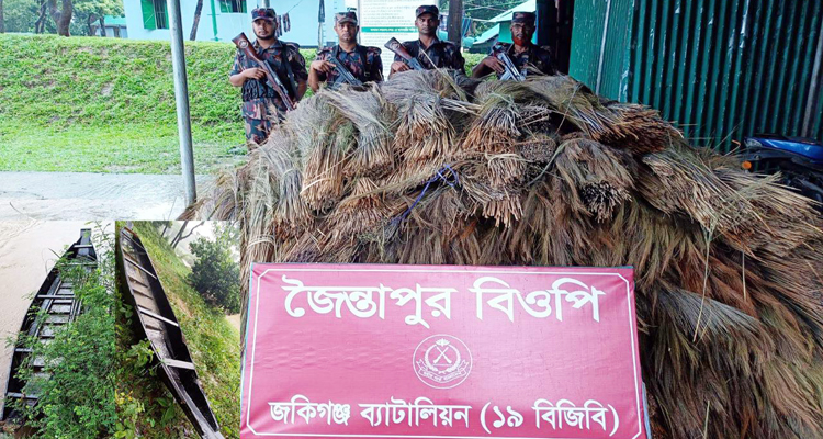 সিলেট সীমান্তে বিপুল পরিমাণ ভারতীয় চালান জব্দ