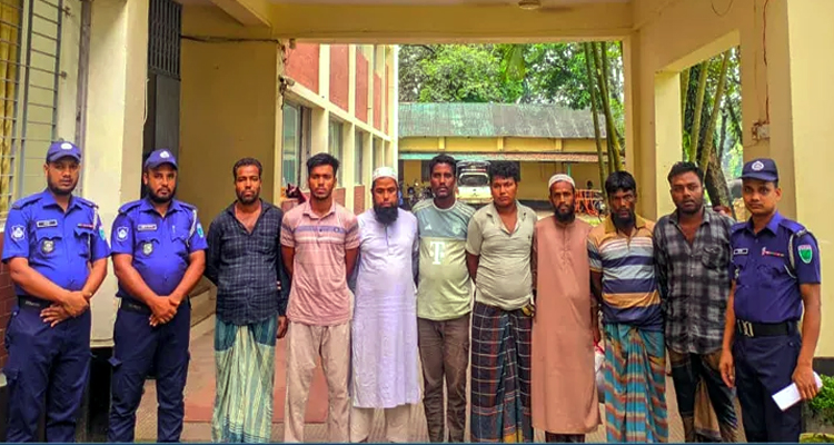 কোম্পানীগঞ্জে অবৈধ বালু উত্তোলনের দায়ে ৮ জনের জেল